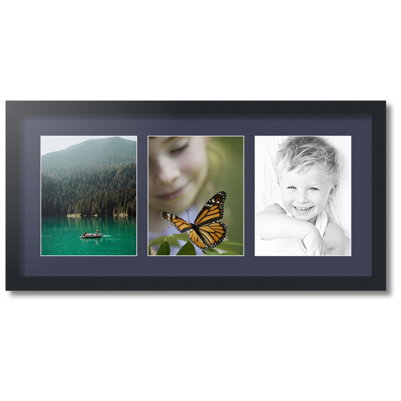 ArtToFrames Collage Photo Picture Frame with 3 - 8x10 inch Openings, Framed in Black with Over 62 Mat Color Options and Plexi Glass (CSM-3926-25)